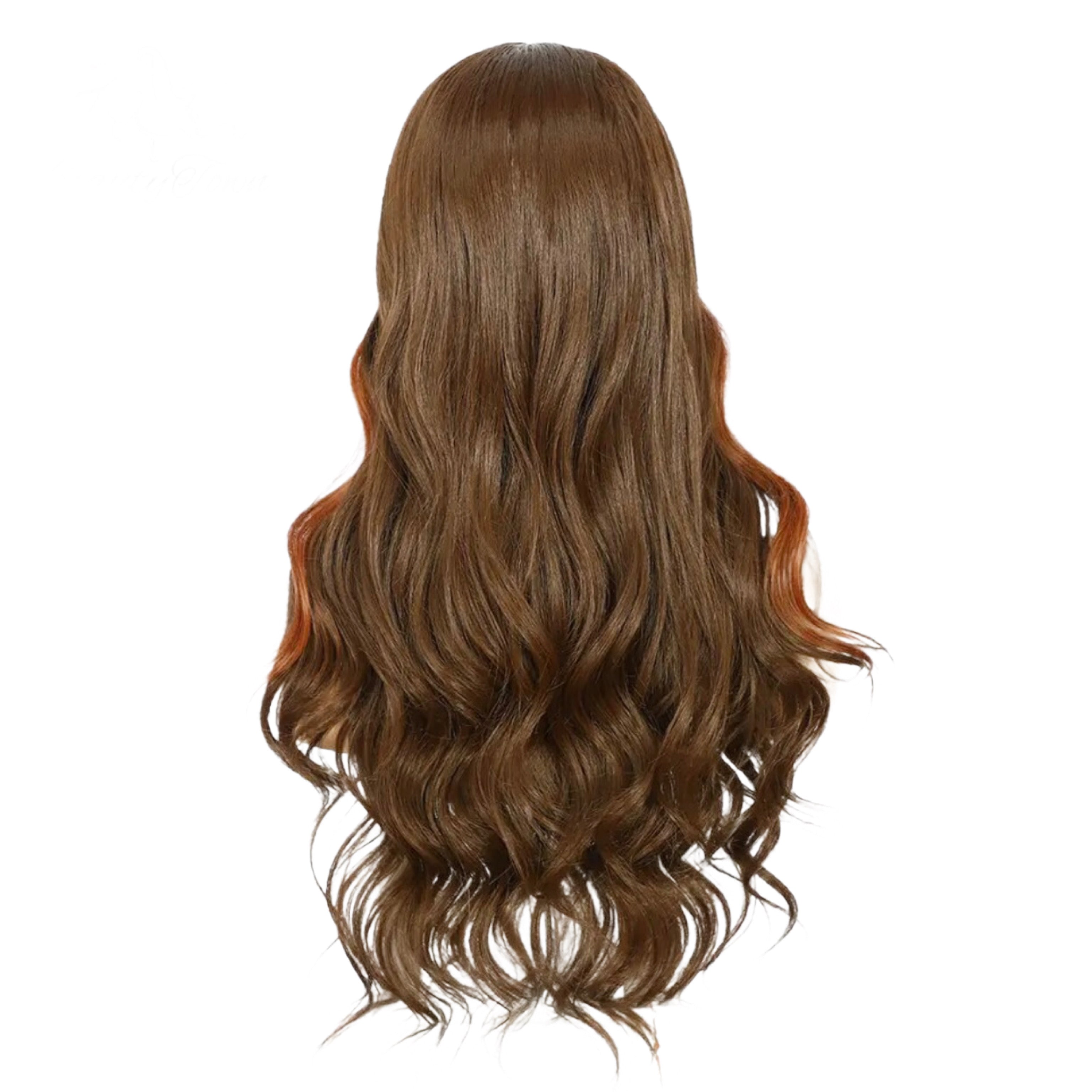 Ginger Orange Human Hair Blend Lace Front Wig Highlight Copper Blonde HD Transparent Lace Frontal Wig Body Wave