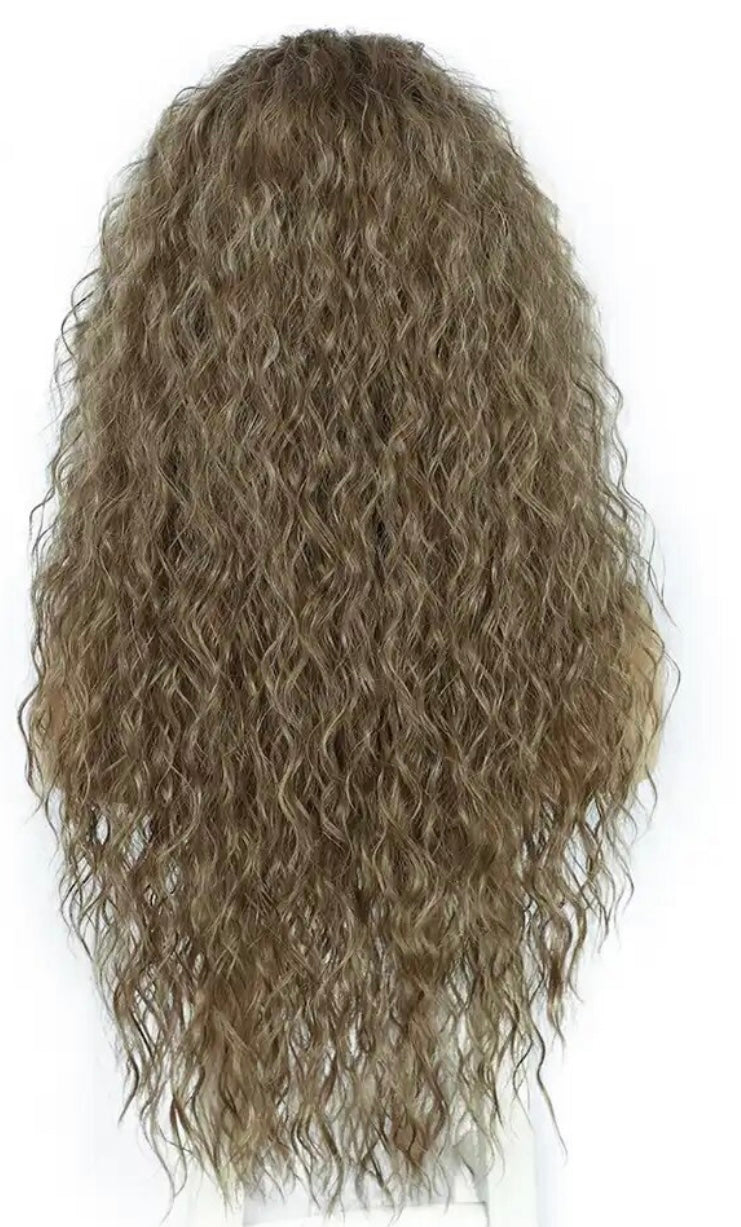 Lace Front Wig Long Dark Brown Human Hair Blend Kinky Curly Lace Front Wig Wavy Long Blonde Front Lace Wig