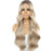 Lace Front Wig Long Blonde Higlights Human Hair Blend Lace Front Wig Body Wavy Long Blonde Front Lace Wig