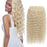 Curly Clip-In Hair Extension 4pcs Human Hair Blend Blonde Ombré Brown Full Head Hair Extensions