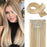 Clip-ins Extension Blonde Highlights Human Hair Blend Heat Resistant Hair Clip in Hair Extention Full Head 16 Clips/6 Pieces