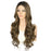 13x3 Synthetic Lace Front Wig Dark Brown Highlight Long Wavy Swiss Transparent Lace Women Daily Wear Wig