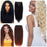 Curly Clip-In Hair Extension 4pcs Human Hair Blend Blonde Ombré Brown Full Head Hair Extensions