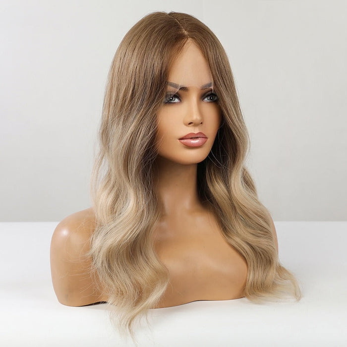 Medium Length Lace Synthetic Heat Resistant Human Hair Wig