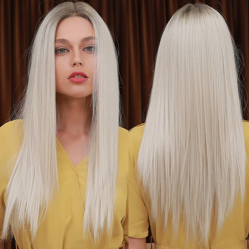 Artificial Long Straight High Density Lace Front Synthetic Human Hair Wig