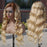 Blonde Ombre Wig Body Wave Human Hair Lace Front Wig With Dark Roots