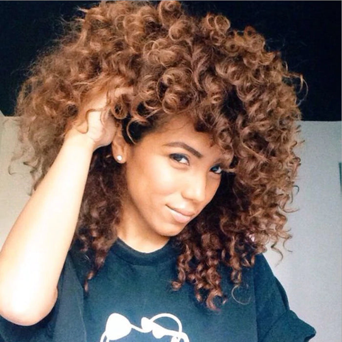 Synthetic Curly Brown Wig for Women