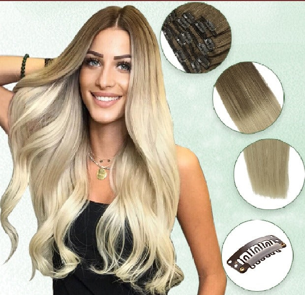 Invisible Seamless Clip in Hair Extension Human Hair