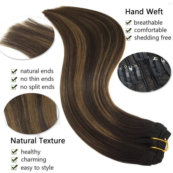 Clip hair Invisible Seamless Clip in Hair Extension Human Hair