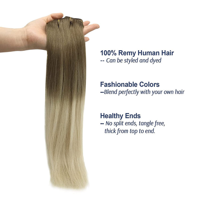 Invisible Seamless Clip in Hair Extension Human Hair