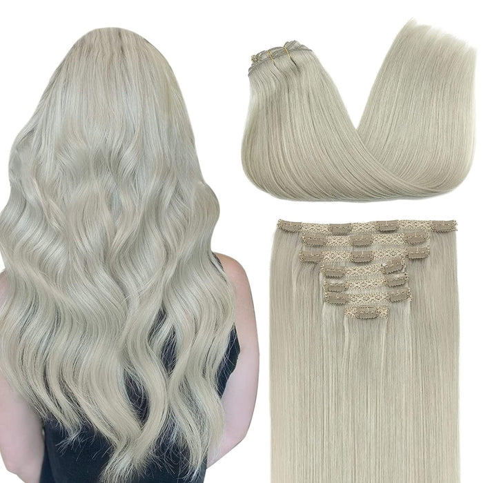 Clip hair Invisible Seamless Clip in Hair Extension Human Hair