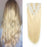 Blond hair 200 grams clip in curly hair extension double weft