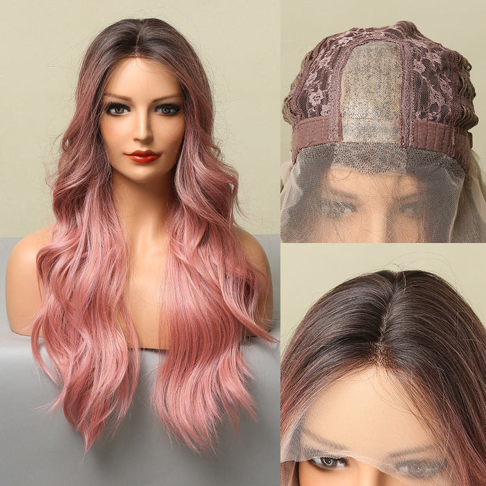 Synthetic Front Lace HD Brightness Human Hir Wigs