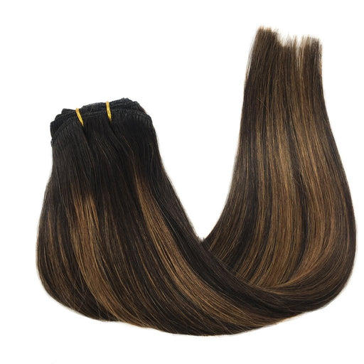 Human Hair Virgin Highlight Remy Hair 7 Piece Set Clip in Human Hair