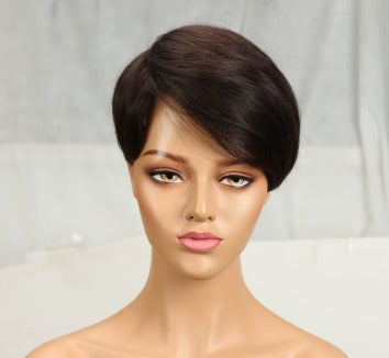 Short Bob Remy Straight Machine Made No Smell Human Hair Wig