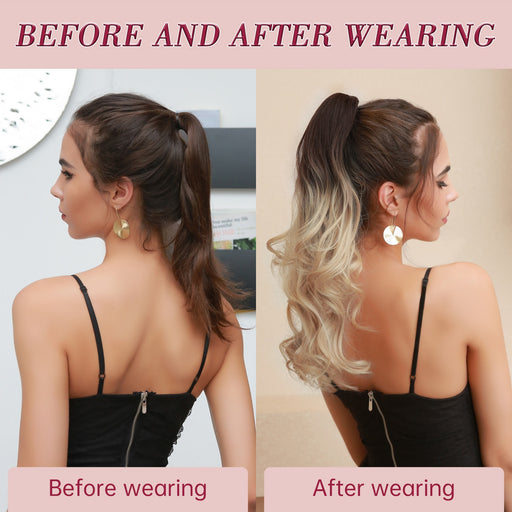 Long Wavy Curly Clip Claw Extension Jaw Clip Ponytail Hairpiece Synthetic Pony Tail