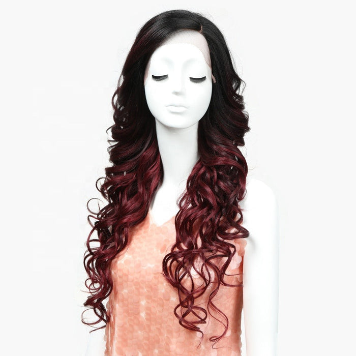 Long Wavy  Front Deep Wave Swiss Lace Human Hair Wig