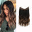 Wavy Curly Full Head Invisible Wire Secret String No Clips Synthetic Hair Extensions