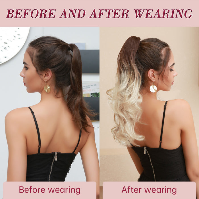 Long Wavy Curly Hair Extension Jaw Clip Ponytail Hairpiece Synthetic Pony Tail Ponytail Extension Claw Clip