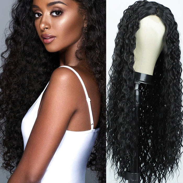 Long Curl Wig Natural Middle Point Heat Resistant Mini Lace Front Wigs