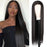 Brown Long Straight Wig Natural Middle Point Heat Resistant Mini Lace Front Wigs