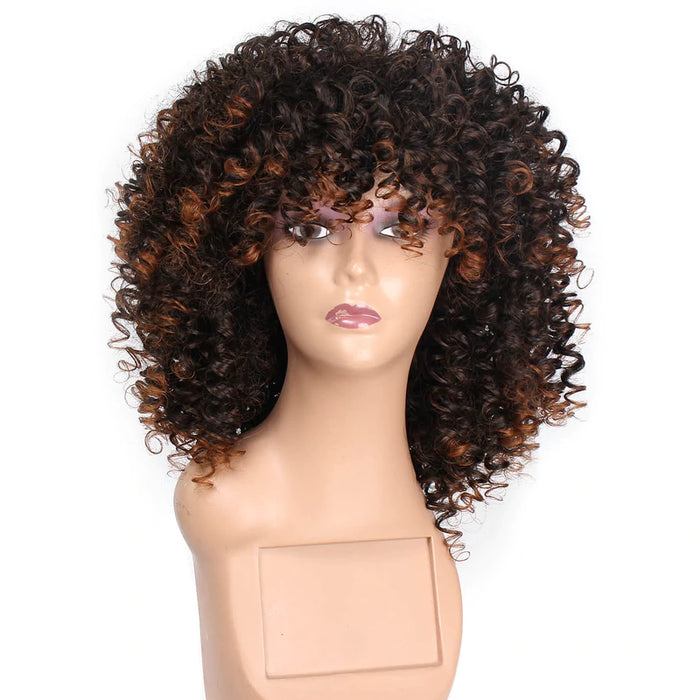 Synthetic Curly Short Mix Brown Wig for Women