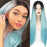 Women' s Blue Straight Hot Mini Lace Front Wig