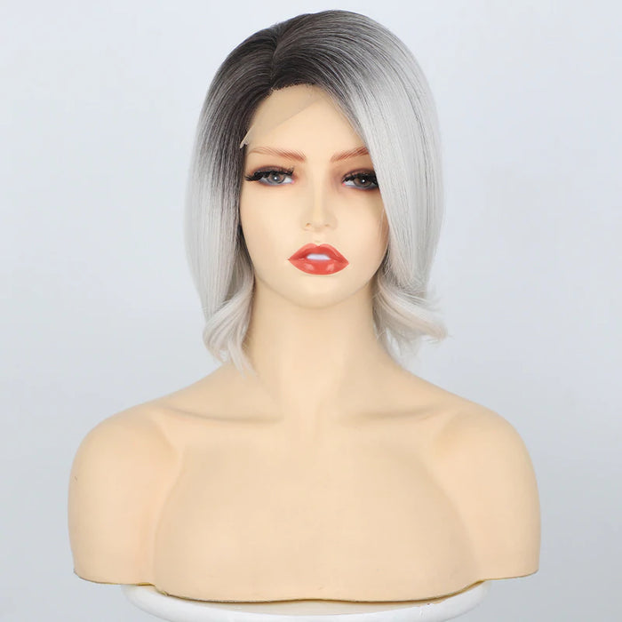 2022 Beautiful Platinum Short Curly Mini Lace Wig