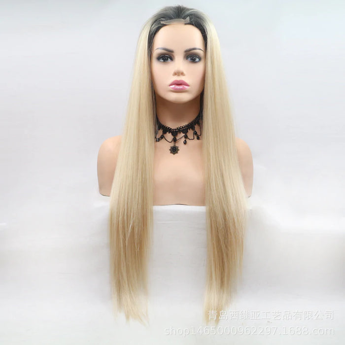 2021 Blonde Straight Mini Lace Front Wigs