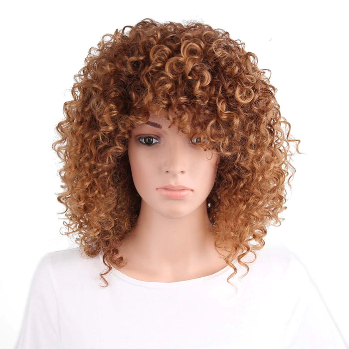 Synthetic Curly Brown Wig for Women