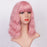 Ins Hot Pink Wavy Bob Wig with Bangs