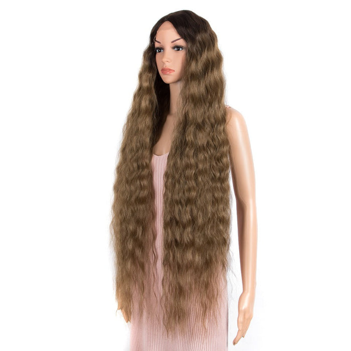 Front lace Half Hand Tied Long Wavy Human Hair Wigs