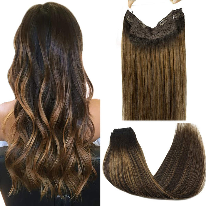 Human Hair Virgin Indian Halo Hair Extensions