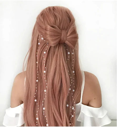 Lala mixed peach pink synthetic lace front wig