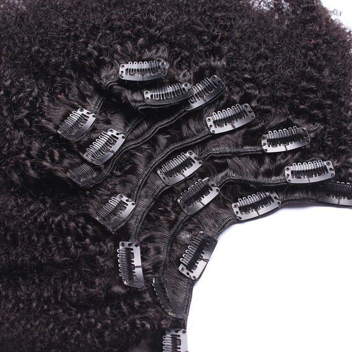 2022 hot trend raw virgin kinky curly human hair curly clip in extension