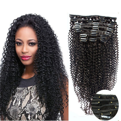 2022 hot trend raw virgin kinky curly human hair curly clip in extension