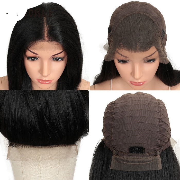 Manufacture Lace Synthetic Silky Straight Lace frontal Hair Wig