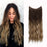 Friendly Fiber No Clip Ombre Halo Hair Extension Wavy Curly Long Synthetic Hair for Women