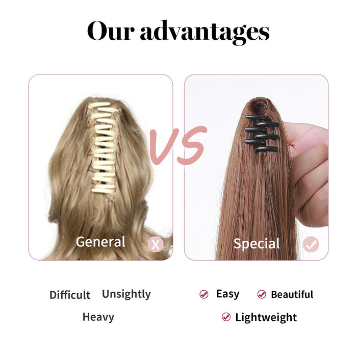 Long Wavy Curly Hair Extension Jaw Clip Ponytail Hairpiece Synthetic Pony Tail Extension Claw Clip