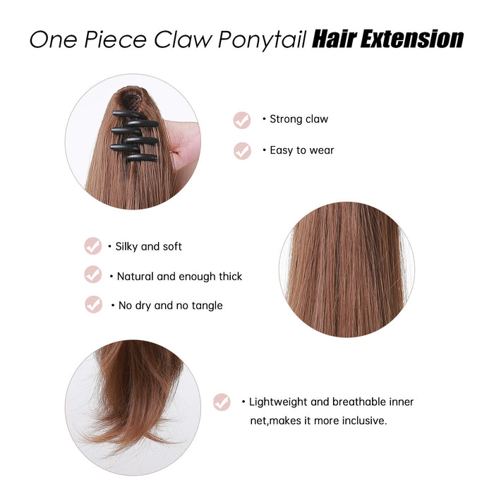 Long Wavy Curly Hair Extension Jaw Clip Ponytail Hairpiece Synthetic Pony Tail Extension Claw Clip