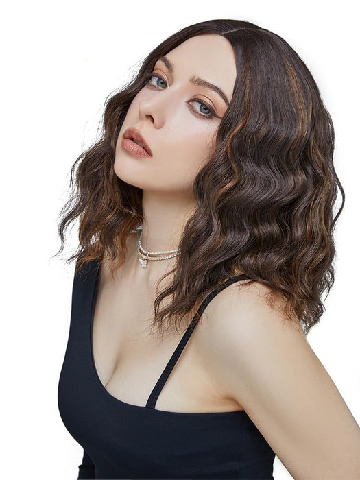 Wavy Brown & Black Bob Mini Lace Front Wig