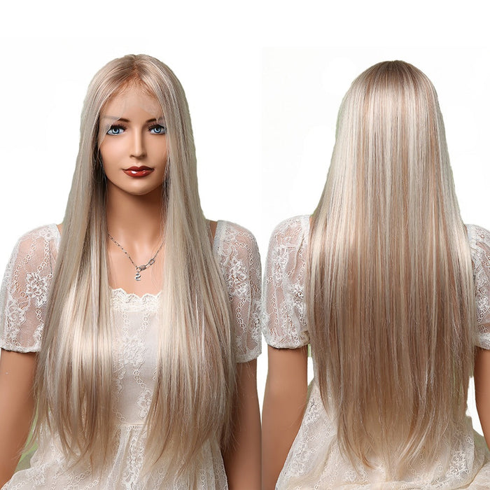 Lace Front T Part Synthetic  Human Hair Wig