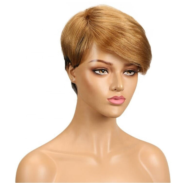 Short Bob Double Drawn Super Curly Real Pixie Cut  Human Hair Wig