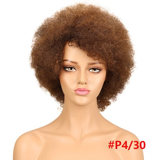 Human Hair Wigs for Small Heads 100% Remy Afro Curly