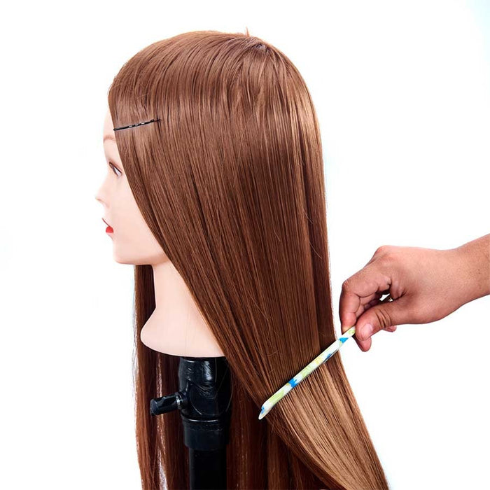 30 Inches Training Head Hairdressing Dolls Head Very Long Hair Female Mannequin Hairdressing Styling Professional Synthetic Hair