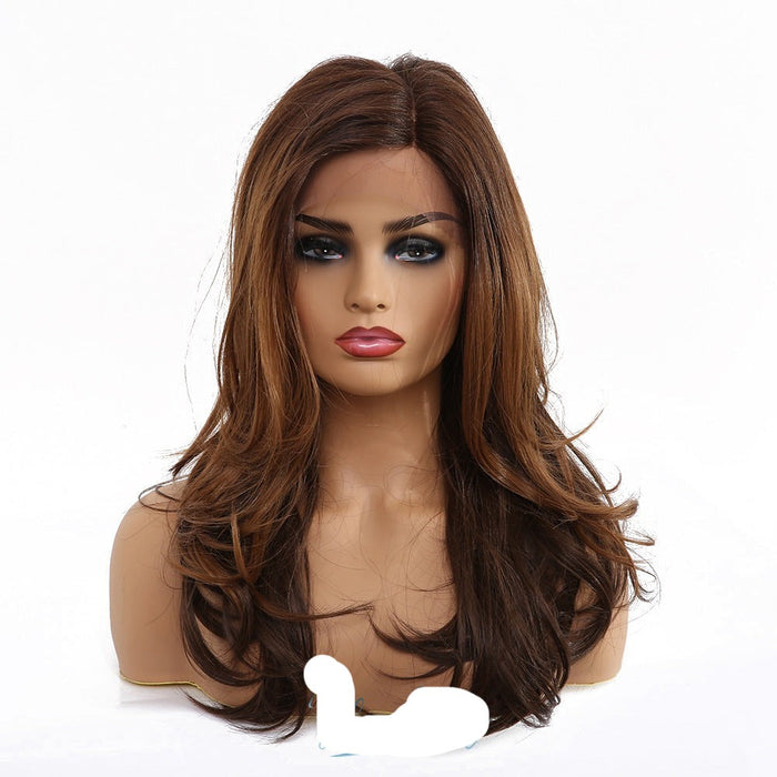 Long Wavy Heat Resistant Fibre Synthetic Lace  Human Hair Wig