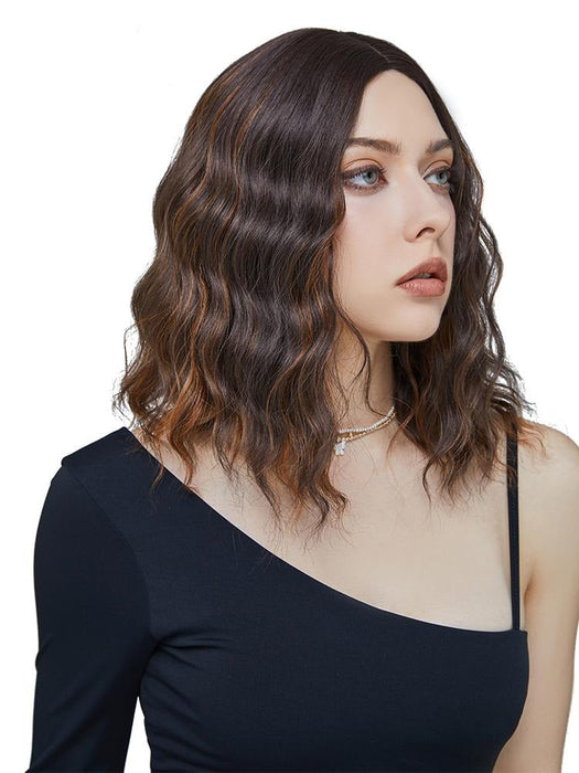 Wavy Brown & Black Bob Mini Lace Front Wig