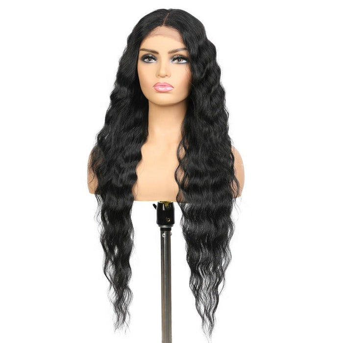 Long Curly Blonde Lace Frontal Heat Resistant Human Hair Wigs