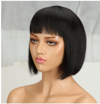 Straight Hair with Bangs Human Hair Wigs