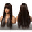 Long Silky Straight Synthetic Human Hir Wigs with Full Bangs